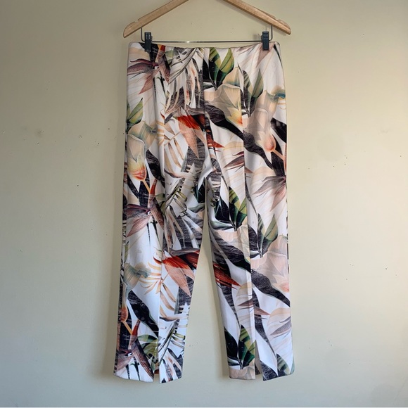 Joseph Ribkoff Floral Print Split Hem Pull On Pant - Picture 6 of 7